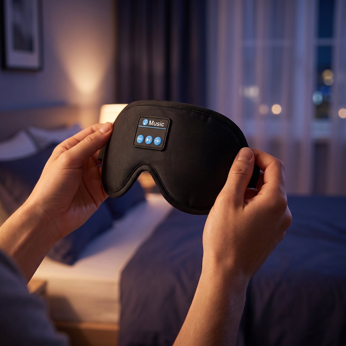 Slip on the sleep mask